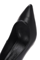 Women's Black Thin Heeled Leather Stiletto | Derimod