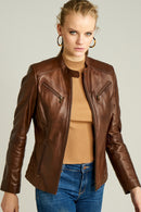 Latinia Women's Leather Jacket | Derimod