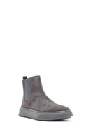 Men's Grey Suede Leather Chelsea Boots | Derimod