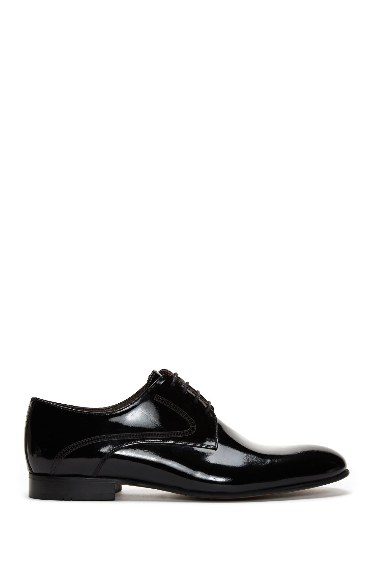 Men's Black Leather Patent Leather Classic Shoes 22WFD601016 | Derimod