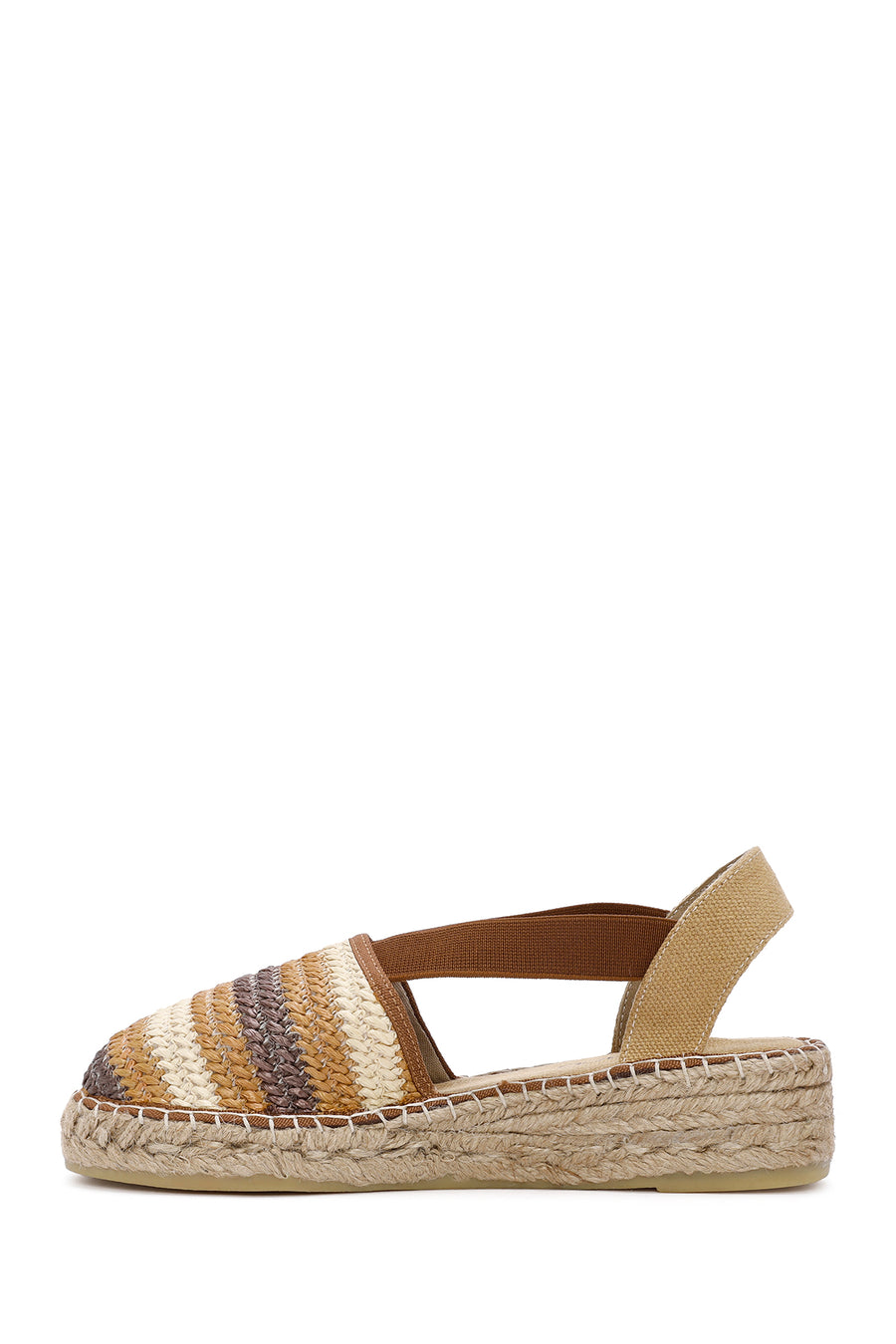 Women's Multicolored Thick-Soled Straw Espadrille Sandals
