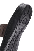 Men's Brown Nubuck Leather Casual Slippers | Derimod