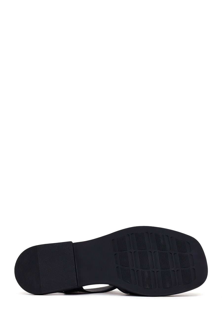Woman Black Ankle-Buckle Leather Sandals