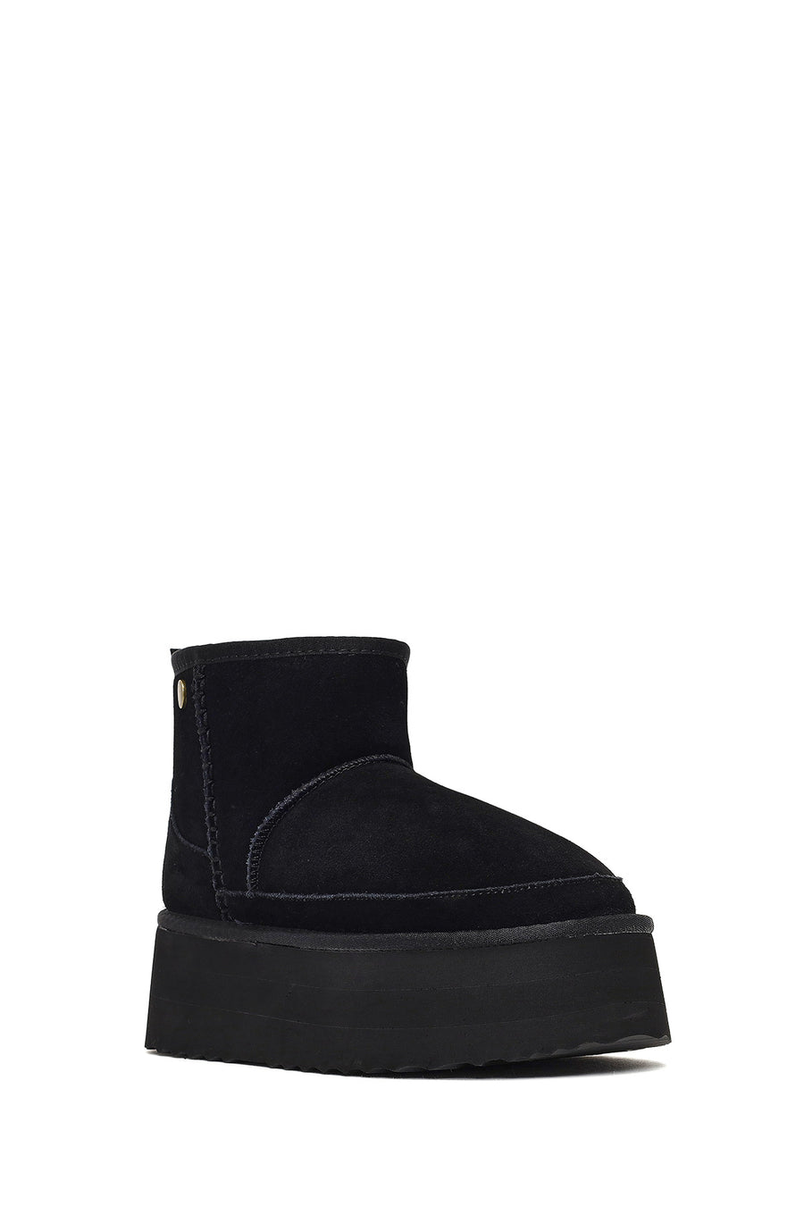 Woman Black Thick-Soled Suede Teddy Boots