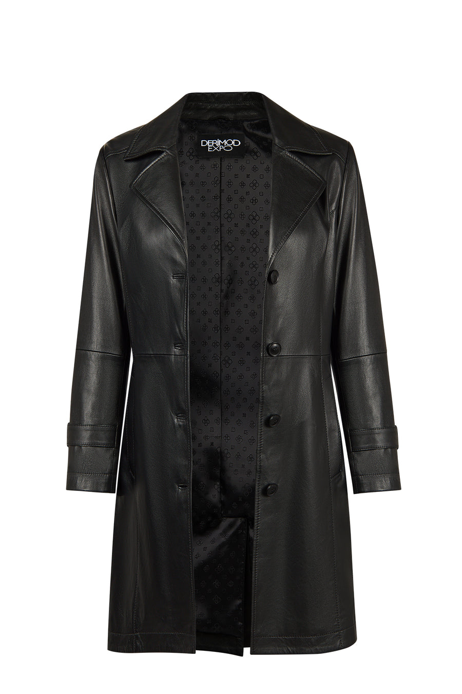 Lilian Woman Black Long Leather Coat