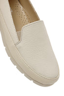Women's Cream Leather Comfort Loafers | Derimod