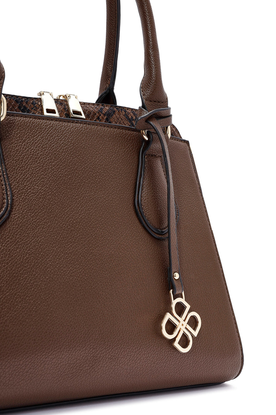 Woman Brown Long-Strap Classic Shoulder Bag