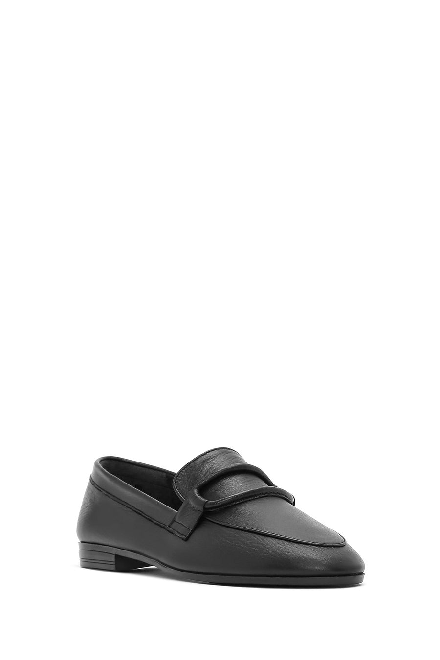Women's Black Leather Masculine Loafer