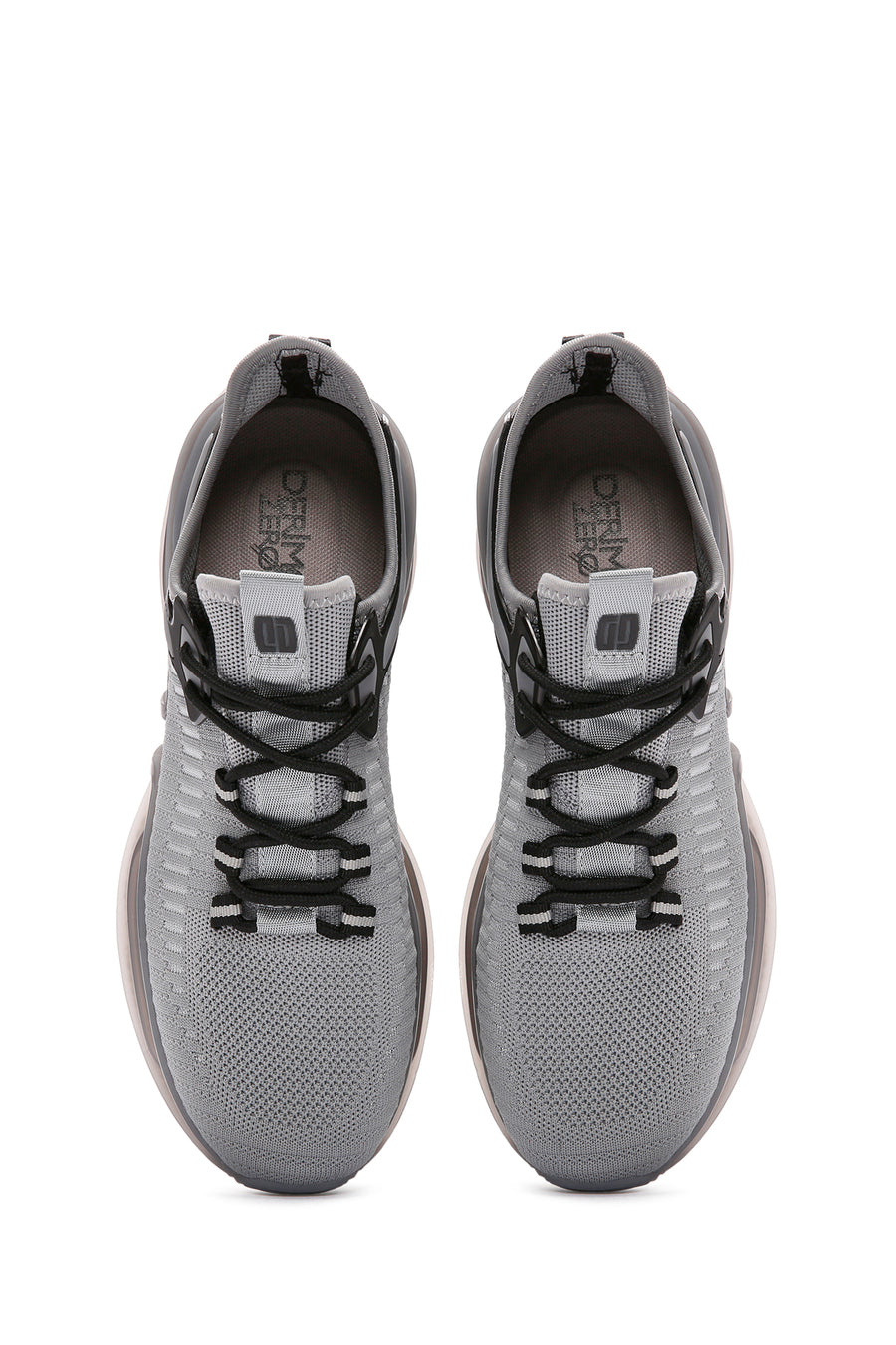 Derimod Zero Men's Gray Lace-Up Thick Soled Fabric Sneaker