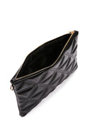 Women's Black Long Chain Strap Quilted Clutch Bag | Derimod
