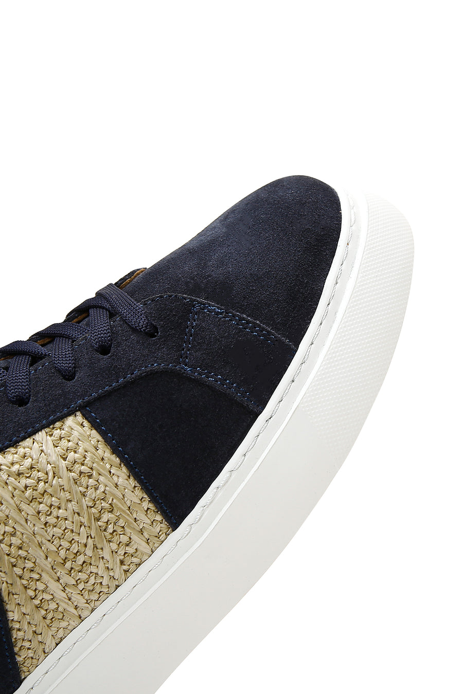 Erkek Lacivert Süet Deri Kalın Tabanlı Sneaker