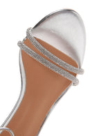 Women's Silver Stone Heeled Sandals | Derimod