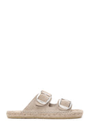 Women's Stone Suede Leather Espadrille | Derimod