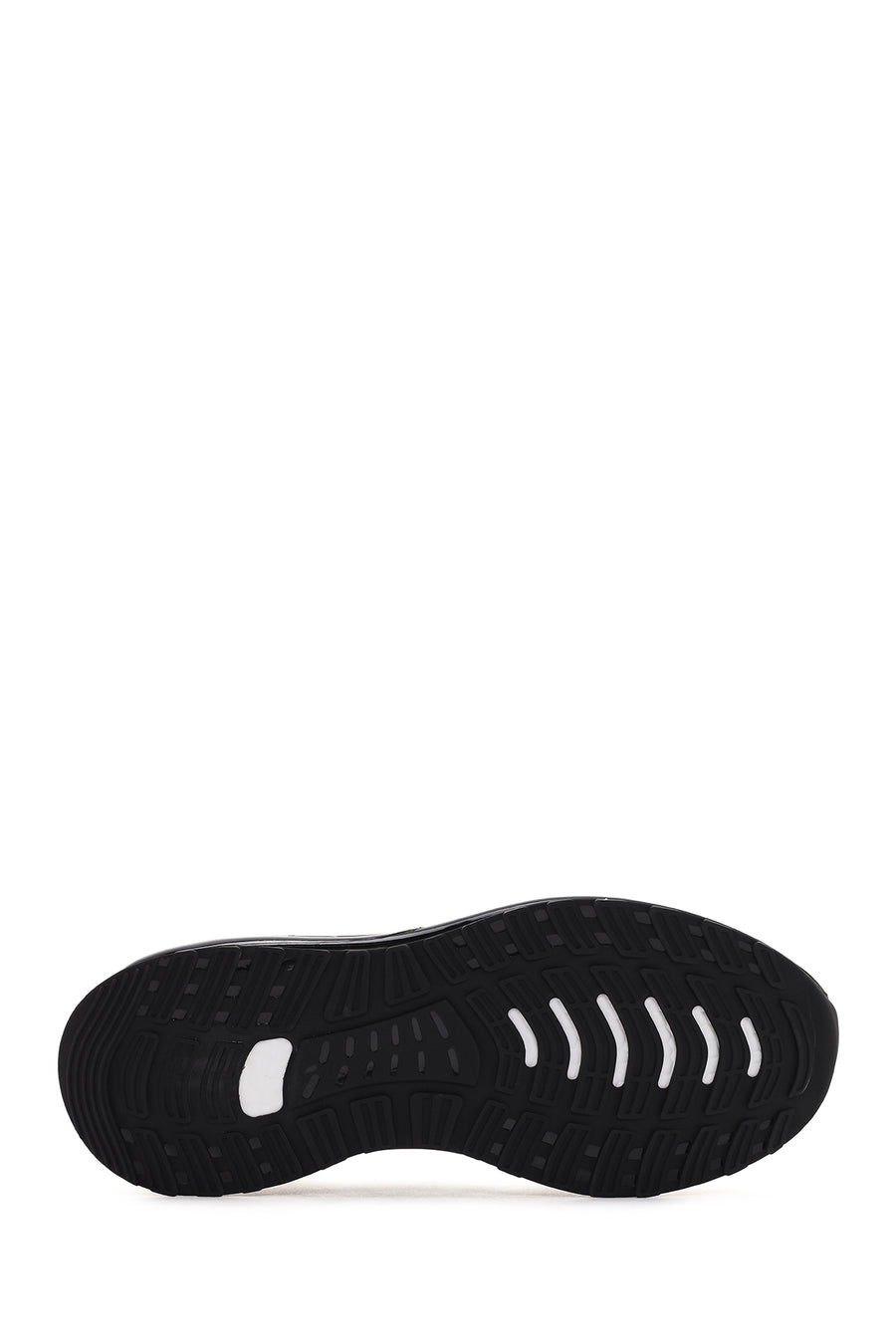 Erkek Siyah Kalın Tabanlı Bağcıklı Deri Casual Sneaker