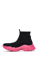 Women's Black Thick Sole High Top Sneaker | Derimod