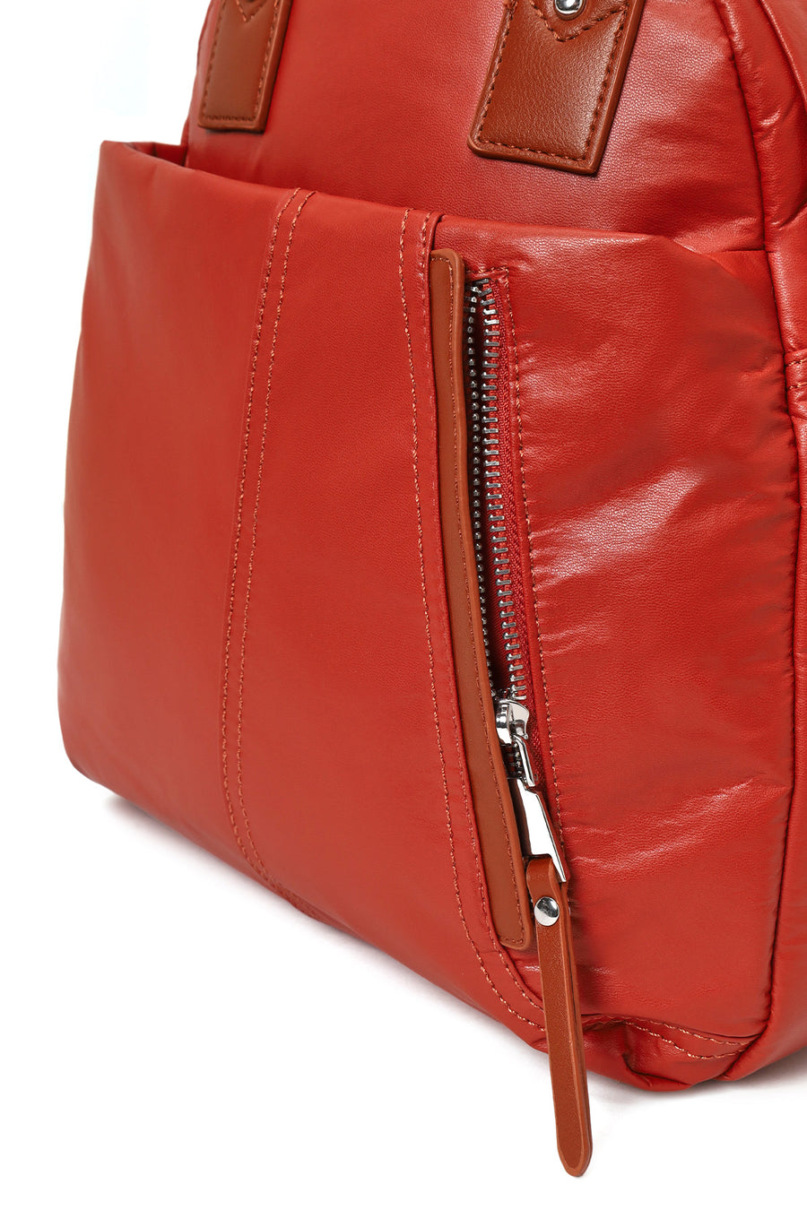 Woman Orange Long-Strap Backpack