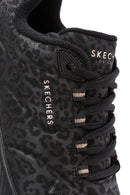 Skechers Kadın Siyah Leopar Desenli Bağcıklı Sneaker | Derimod