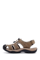 Men's Beige Leather Sandals | Derimod