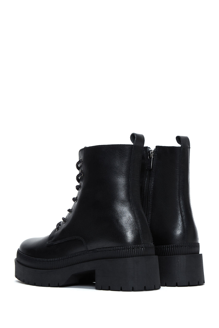 Women's Leather Zippered Boots