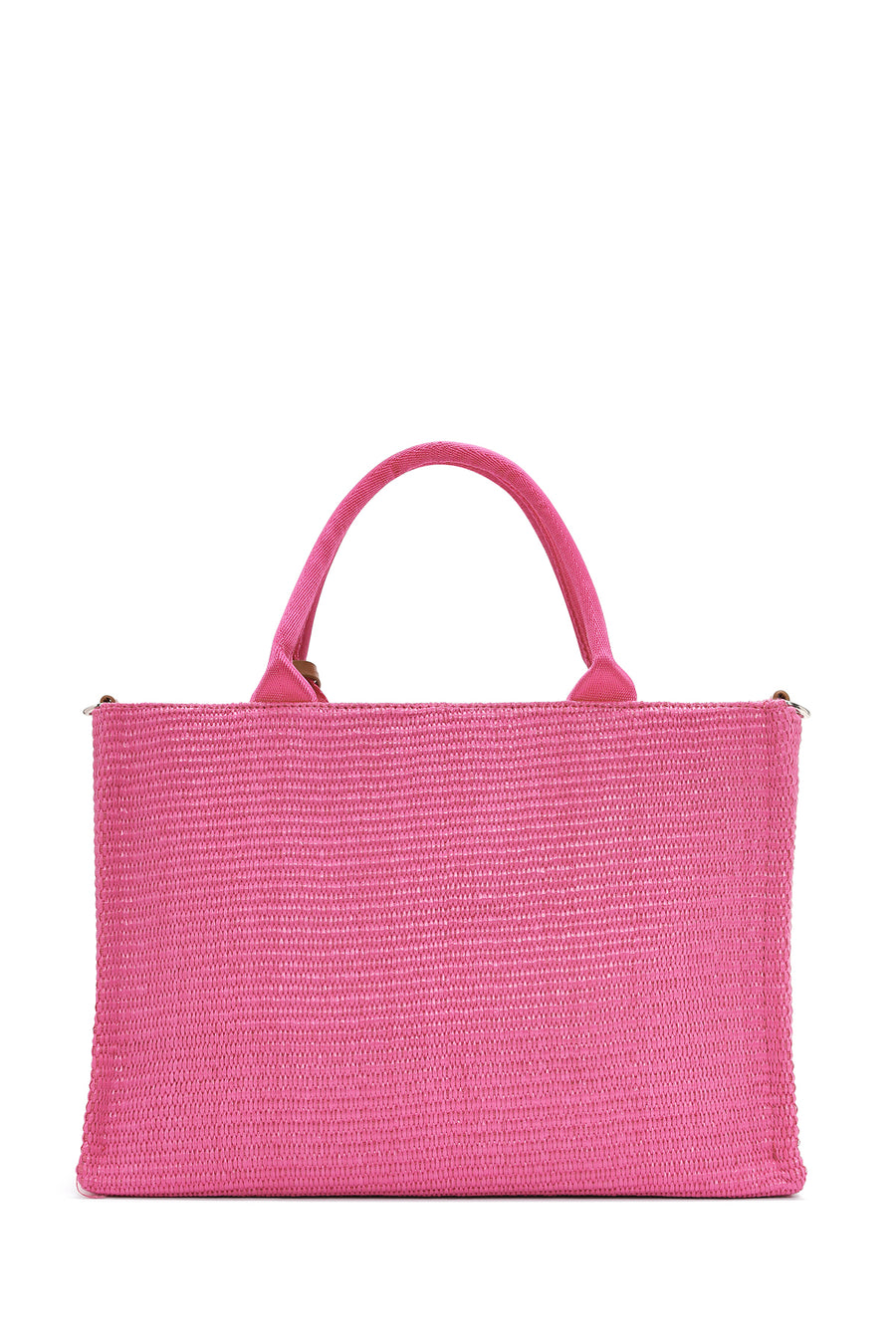 Women's Pink Straw Shoulder Bag