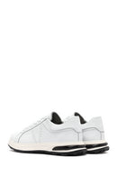 Men's White Lace-up Thick-Sole Leather Sneaker | Derimod