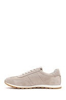 Kadın Bej Bağcıklı Süet Deri Sneaker | Derimod