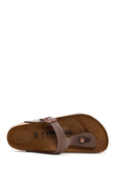 Birkenstock Women's Brown Birko-Flor Nubuck Flip Flops | Derimod