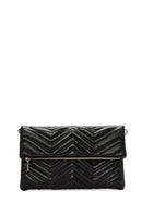 Women's Black Long Chain Strap Quilted Clutch Bag | Derimod