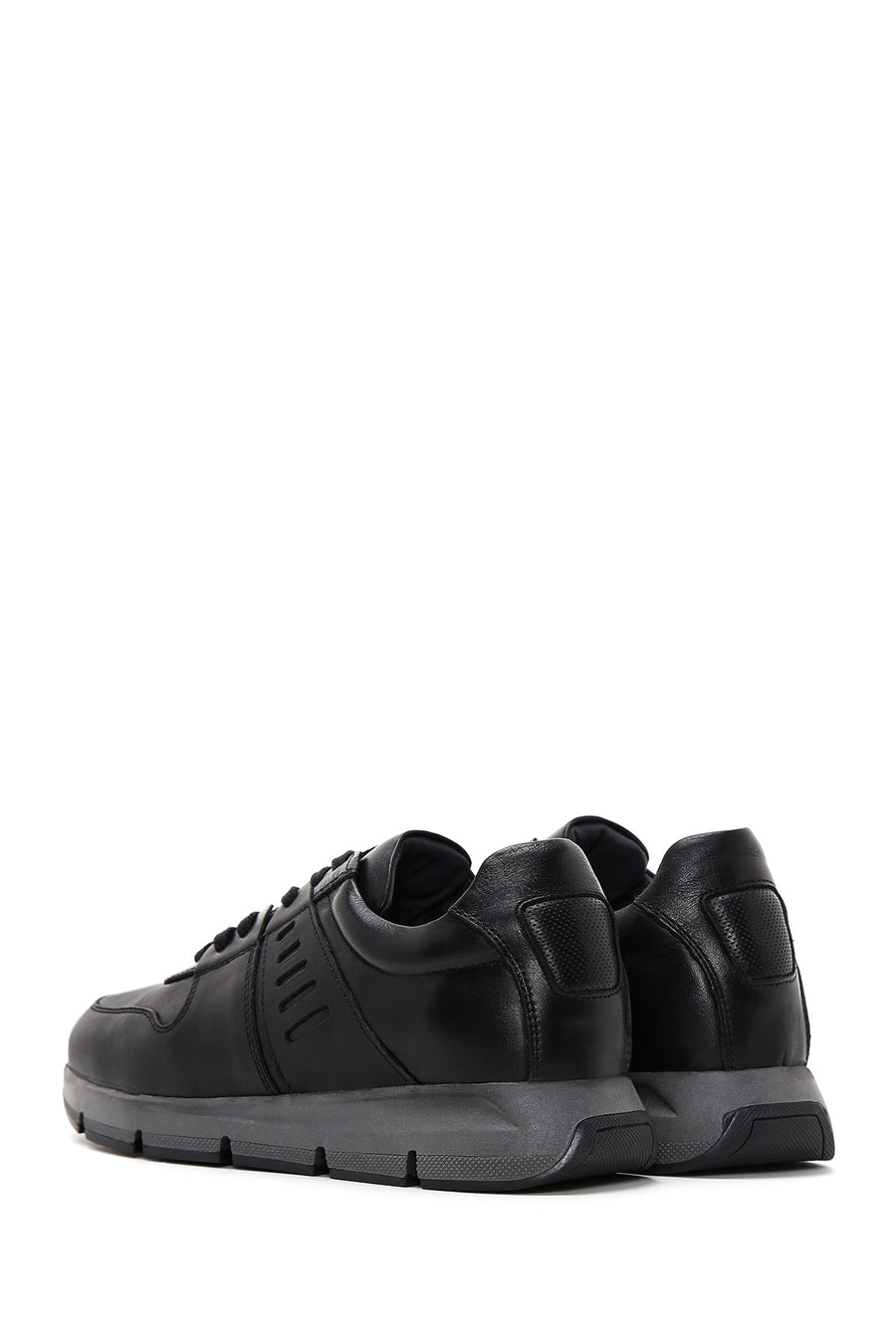 Erkek Siyah Deri Casual Casual Sneaker