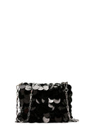 Women's Black Long Chain Strap Sequin Cross Bag | Derimod