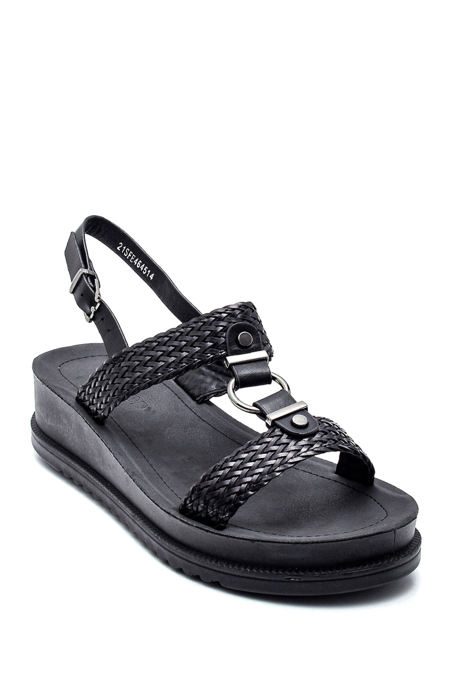 Women's Black Thick Sole Sandals