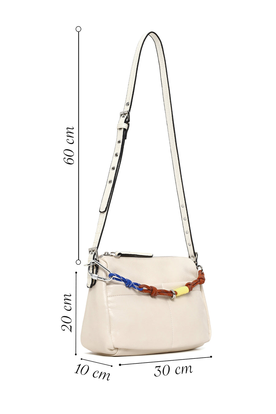 Woman Cream Charm Crossbody Bag