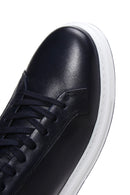 Men's Navy Blue Leather Thick Soled Sneaker | Derimod