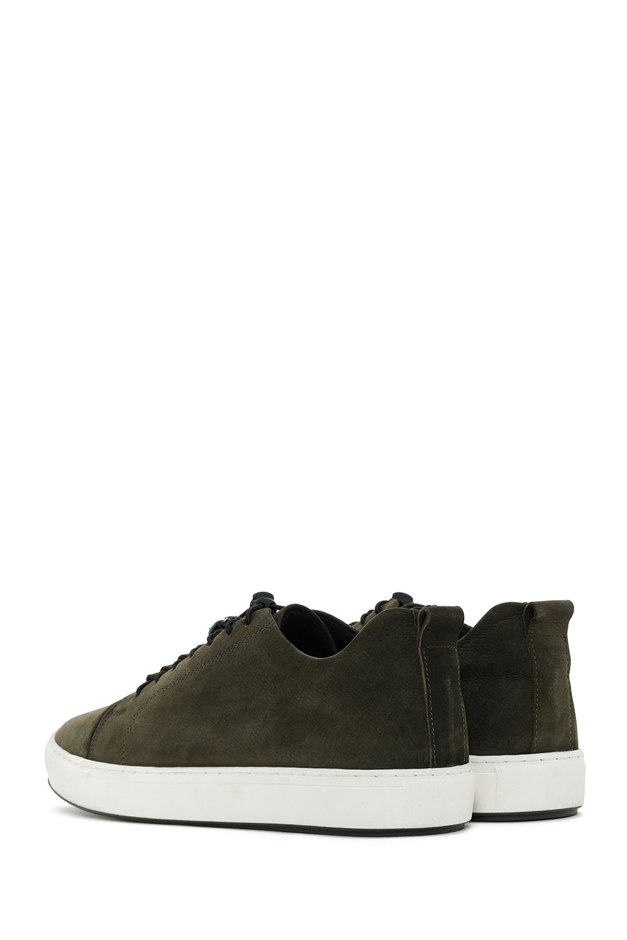 Erkek Haki Bağcıklı Nubuk Deri Sneaker