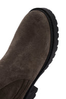 Women's Mink Zippered Thick Heel Suede Leather Boots | Derimod