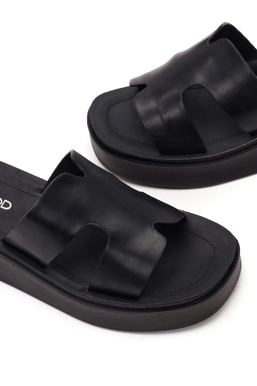 Women's Black Thick Soled Slippers