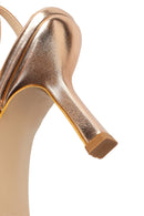Women's Pink Ankle Buckle Stoned Thin Heel Sandals | Derimod