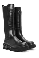 Harley Davidson Women's Black Spiez Zippered Leather Boots | Derimod