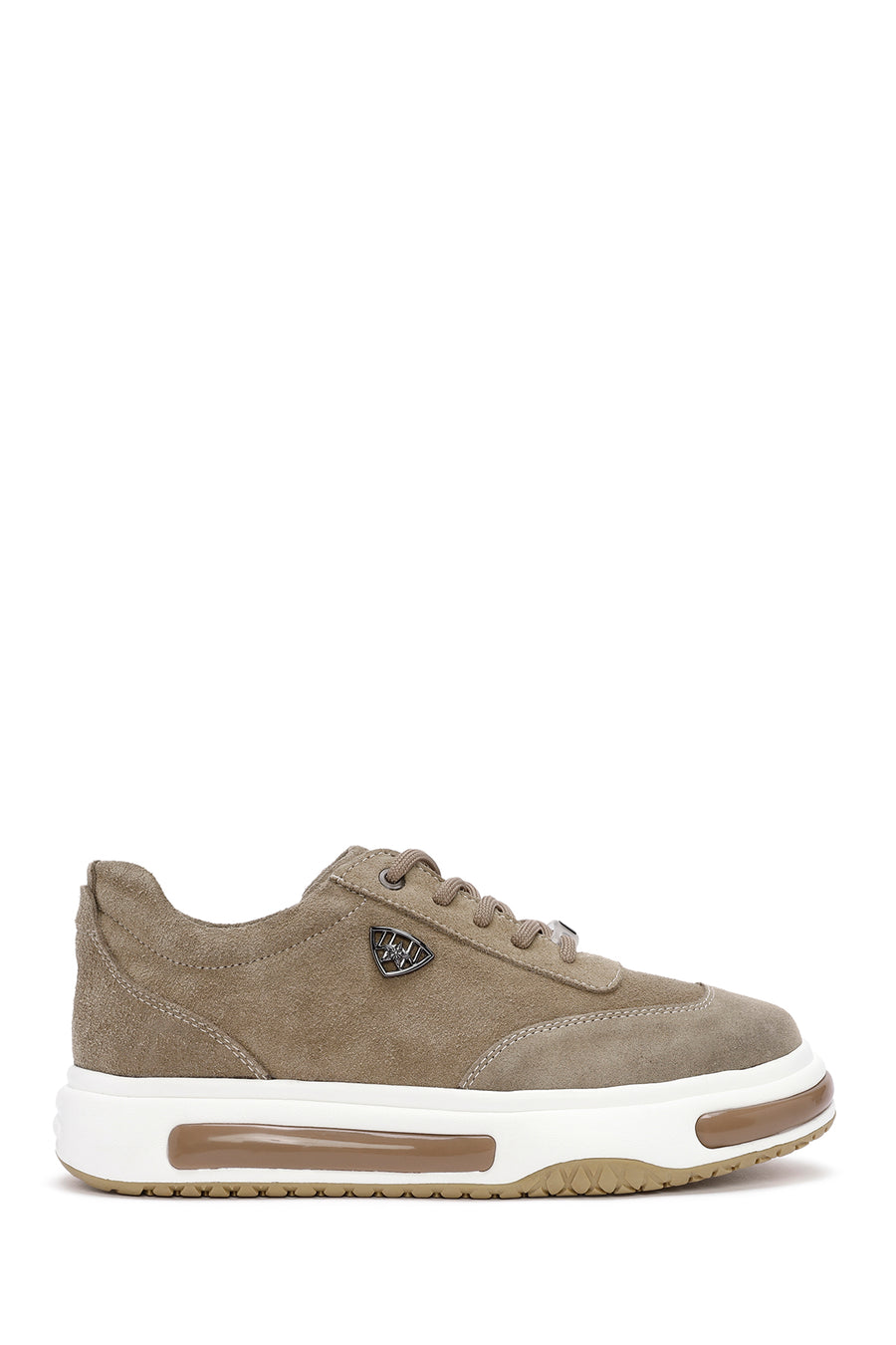 Men's Mink Thick Sole Lace-up Suede Leather Sneaker 24SFD629310 | Derimod