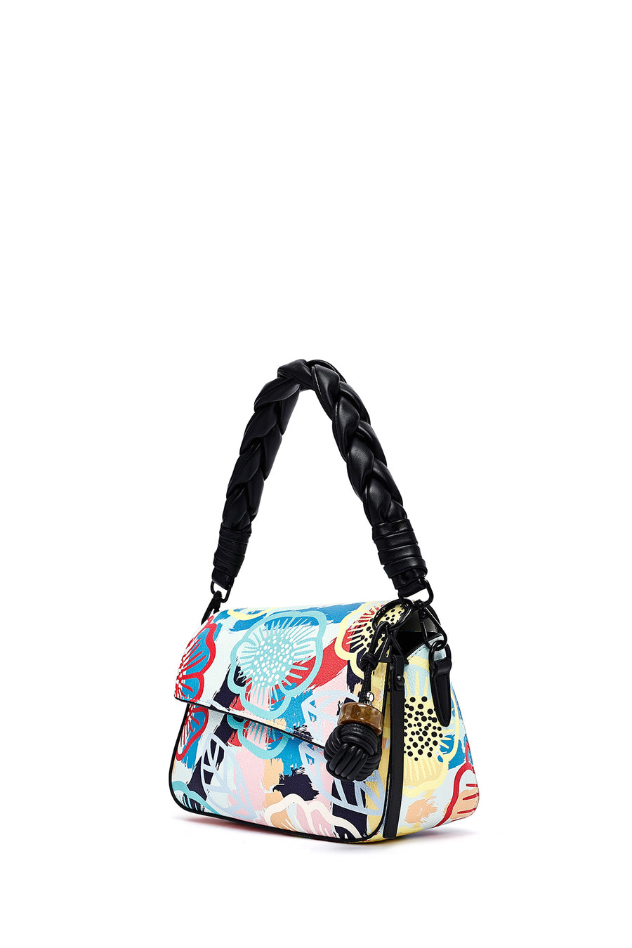 Women's White Long Strap Printed Shoulder Bag