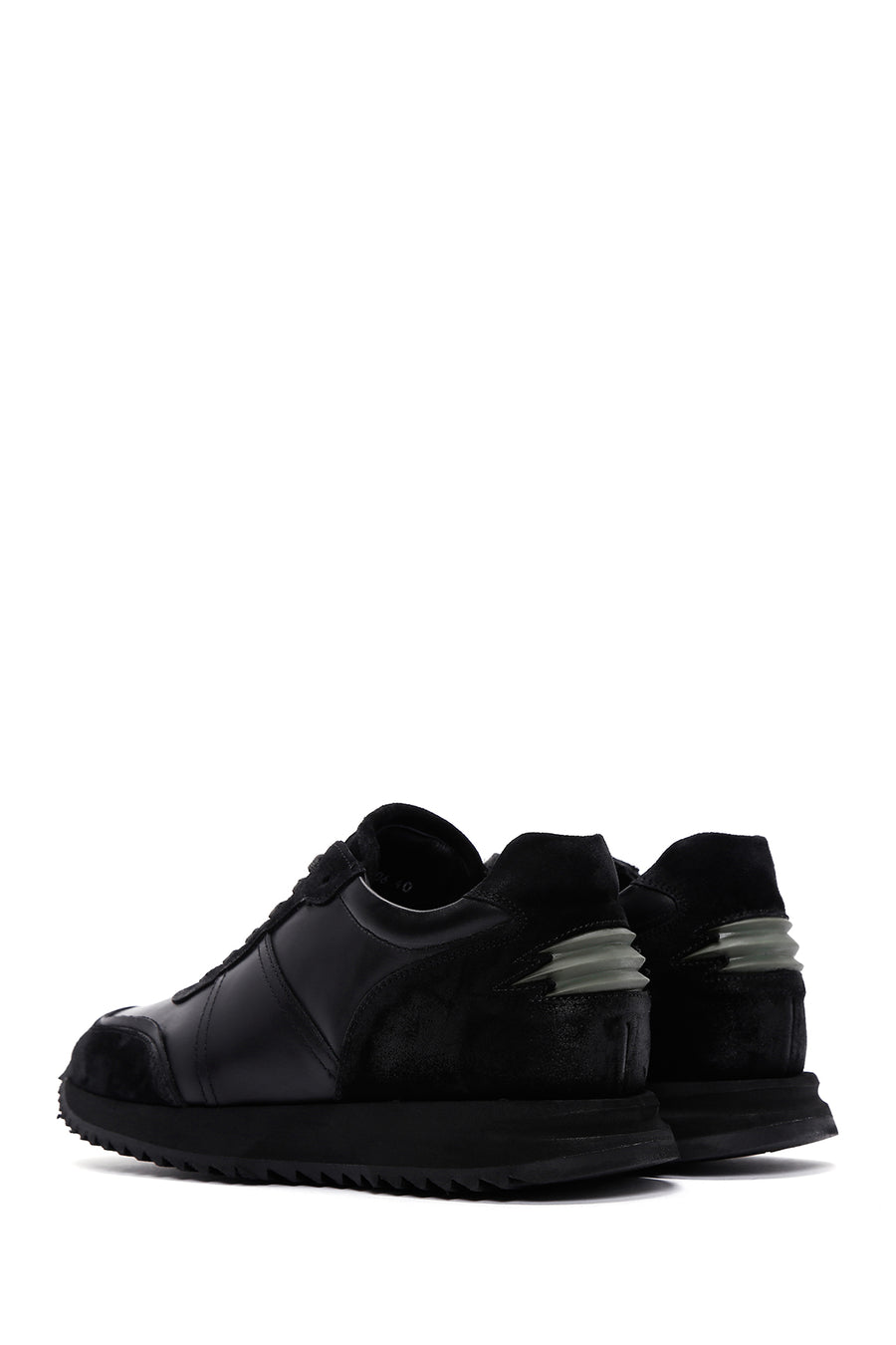 Men's Black Leather Suede Detailed Sneaker