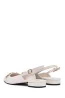 Women's Cream Open-Back Buckle Ballet Flats | Derimod