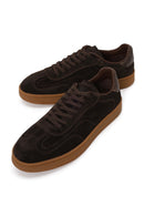Male Brown Lace-Up Thick-Soled Suede Leather Sneaker | Derimod