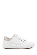 Geox Women's White Dalyla Lace-up Leather Sneaker | Derimod