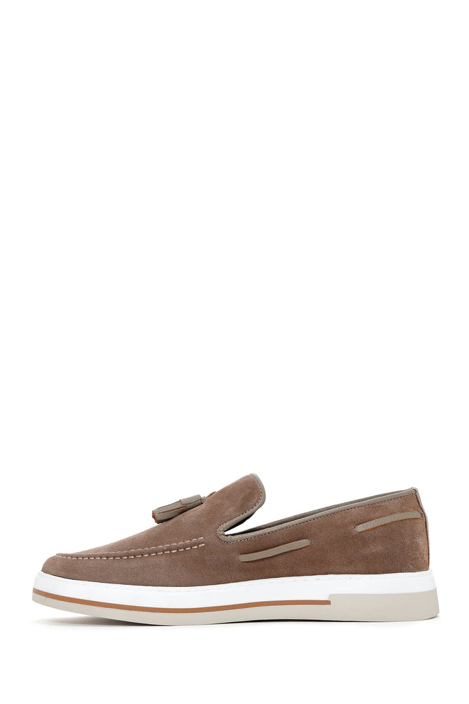 Erkek Vizon Süet Deri Casual Loafer_1