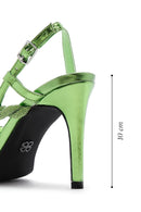 Women's Green Stone Thin Heel Sandals | Derimod