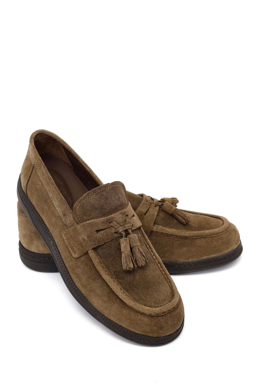 Male Tan Tasselled Suede Casual Loafer