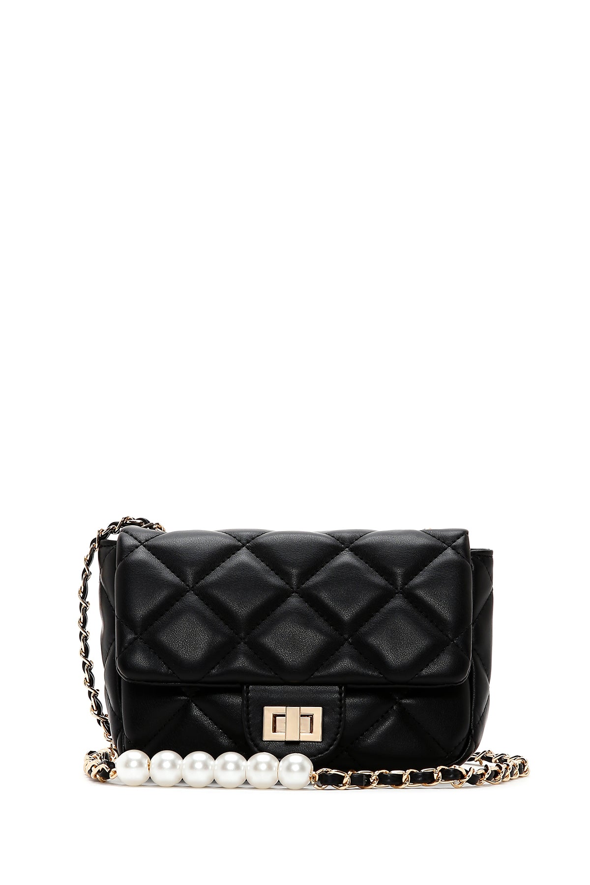 Women's Black Long Strap Quilted Crossbody Bag 24SBD2913KP | Derimod