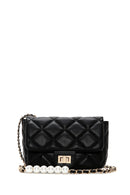 Women's Black Long Strap Quilted Crossbody Bag | Derimod