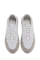 Men's White Leather Sneaker | Derimod